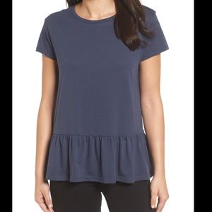 Caslon Navy blue peplum top